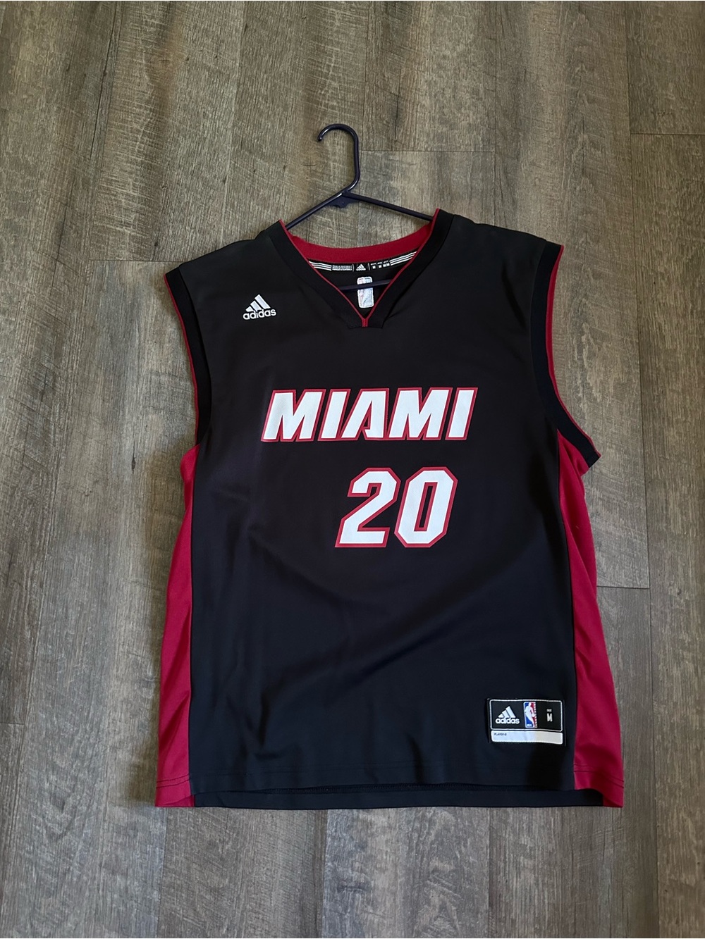 Adidas Black and Red Miami Basketball Jersey #20